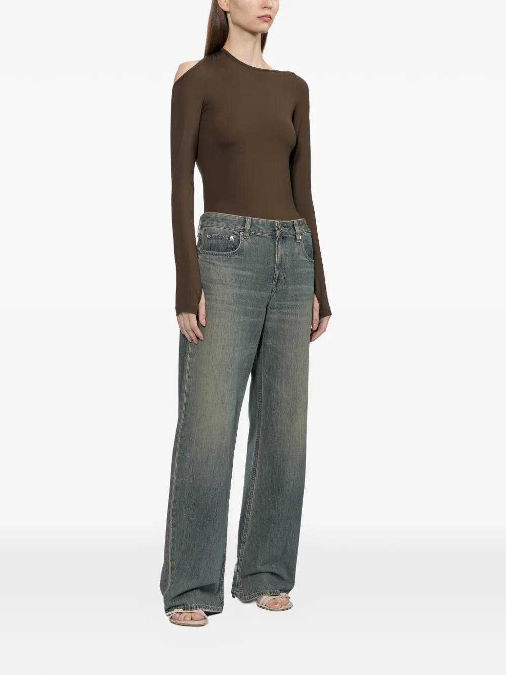 Helmut Lang Uitgesneden top Bruin