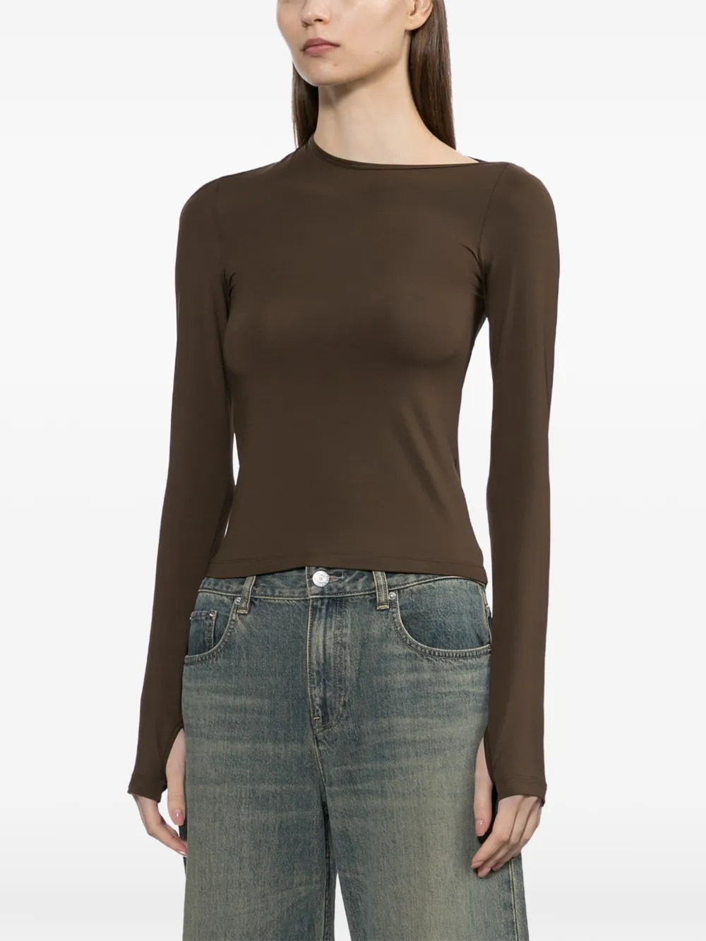 Helmut Lang Uitgesneden top Bruin