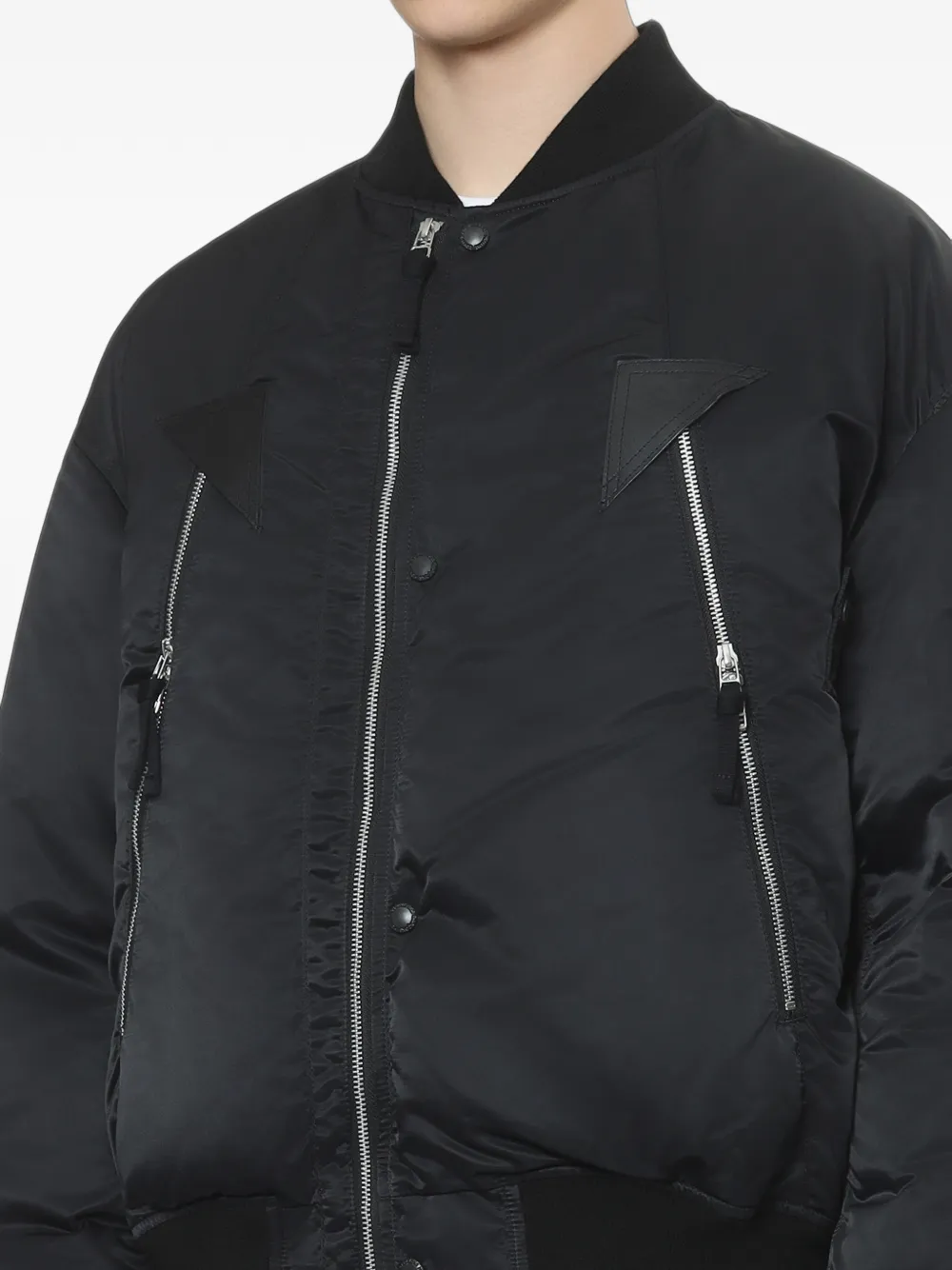 Comme des Garçons Homme Bomberjack met ritsen Zwart