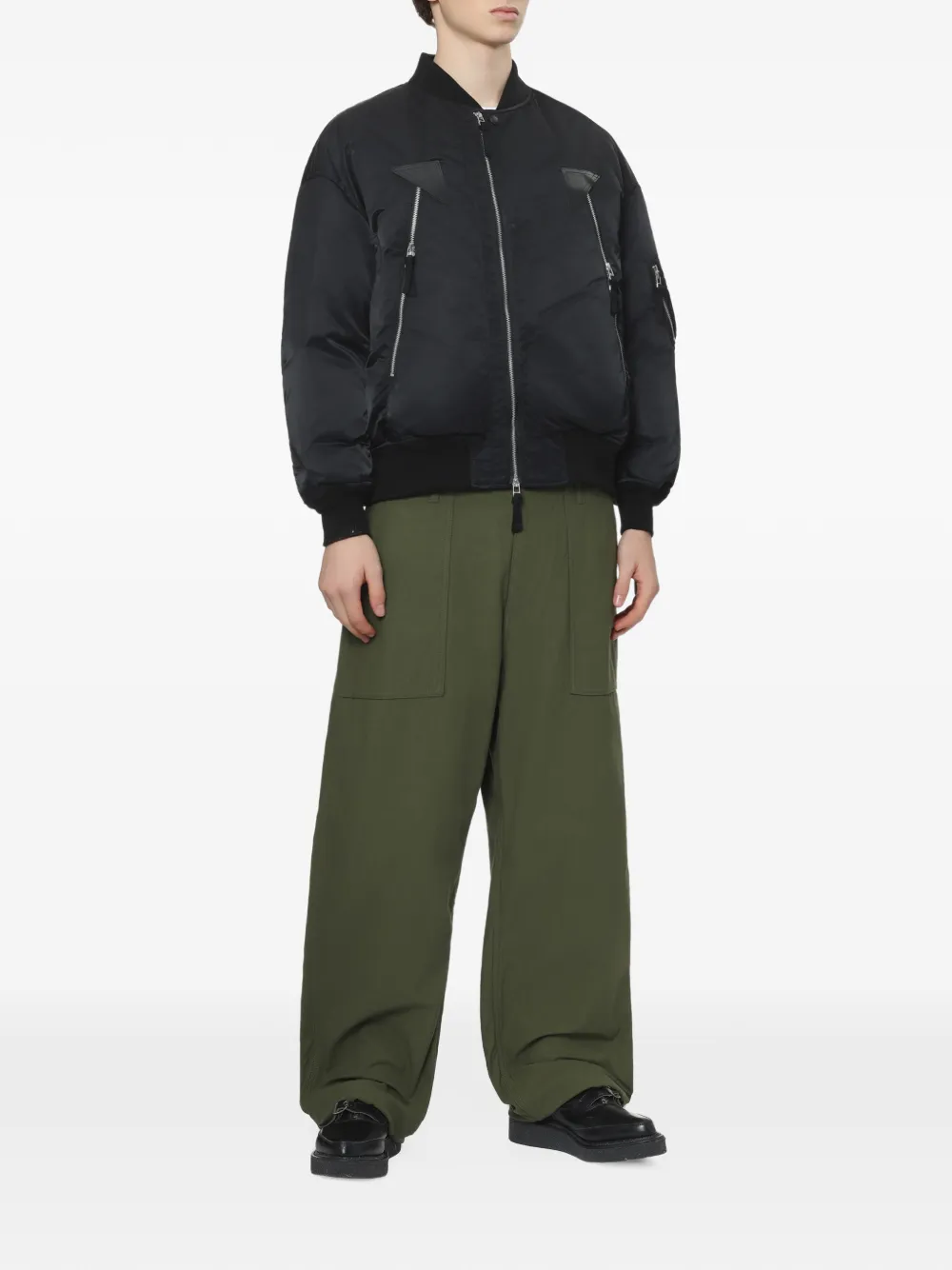 Comme des Garçons Homme Bomberjack met ritsen Zwart