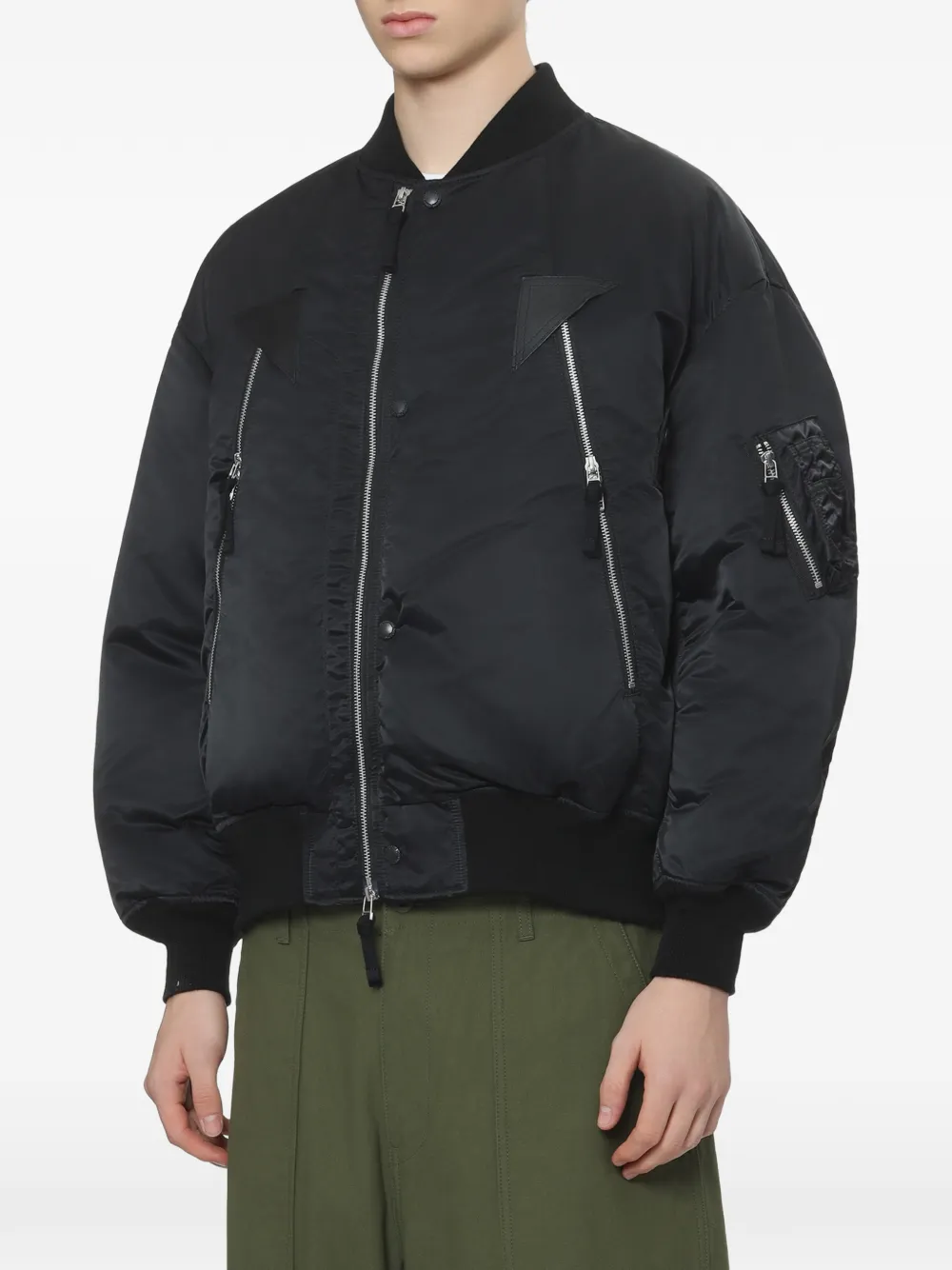 Comme des Garçons Homme Bomberjack met ritsen Zwart