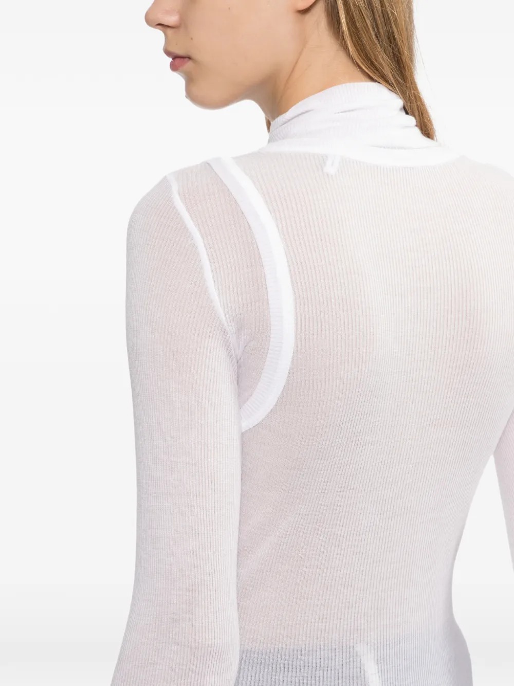 Helmut Lang layered long-sleeve top Wit