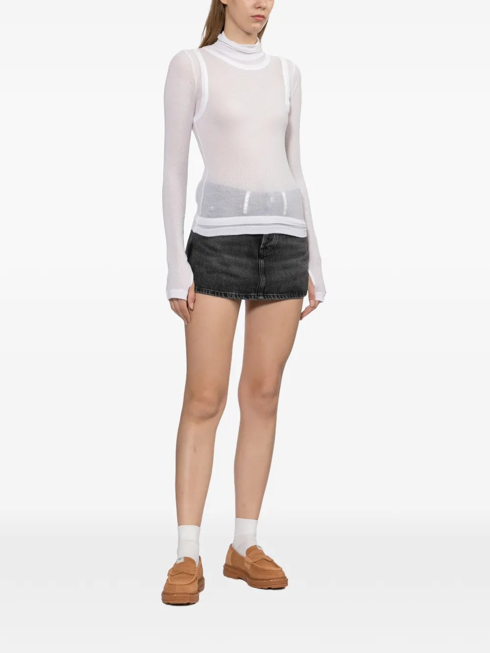 Helmut Lang layered long-sleeve top Wit