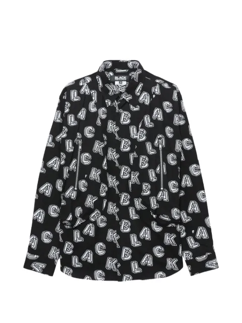 Black Comme Des Garçons alphabet-print zip-detail shirt