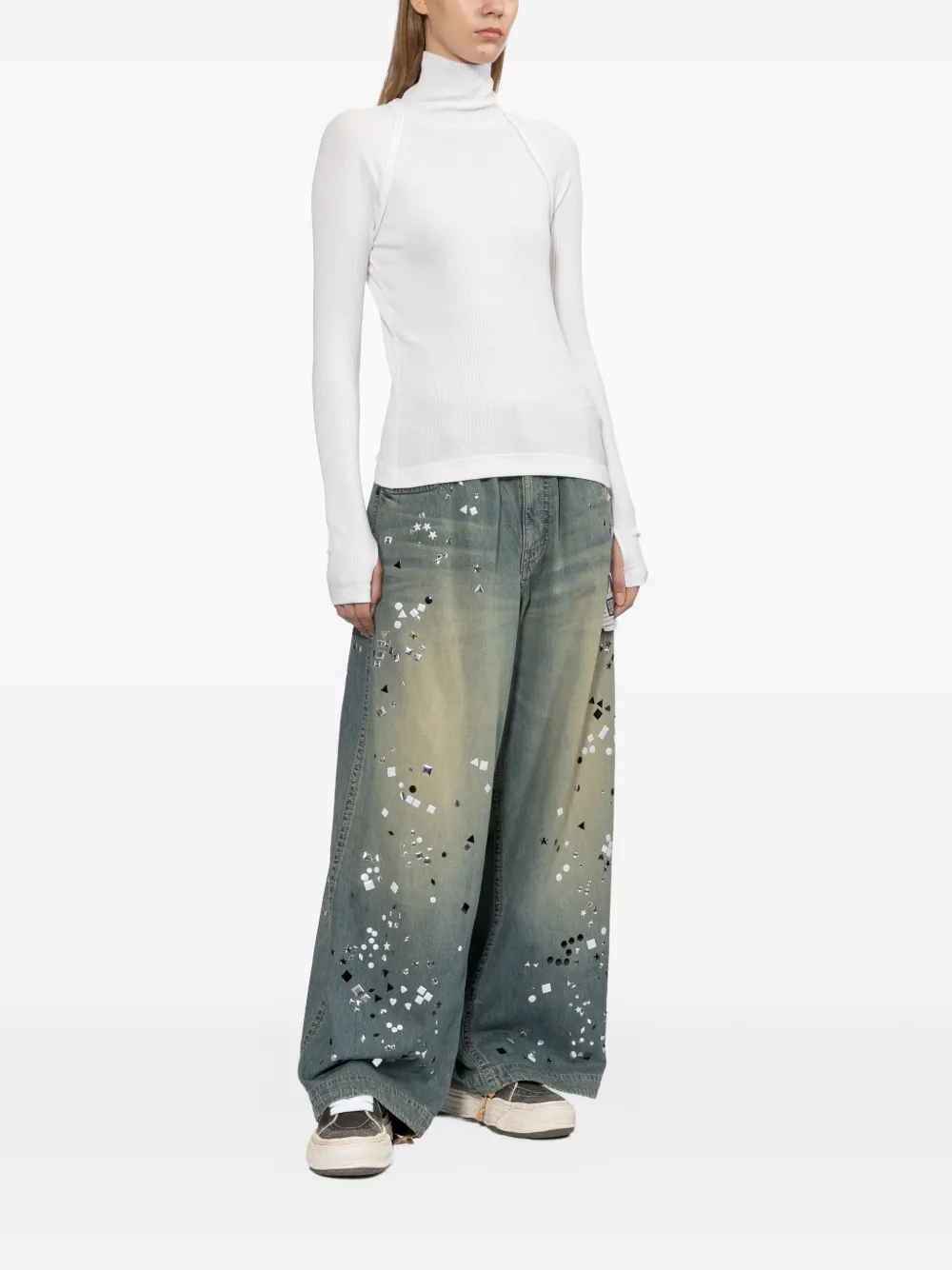 Helmut Lang shrug turtleneck top Wit