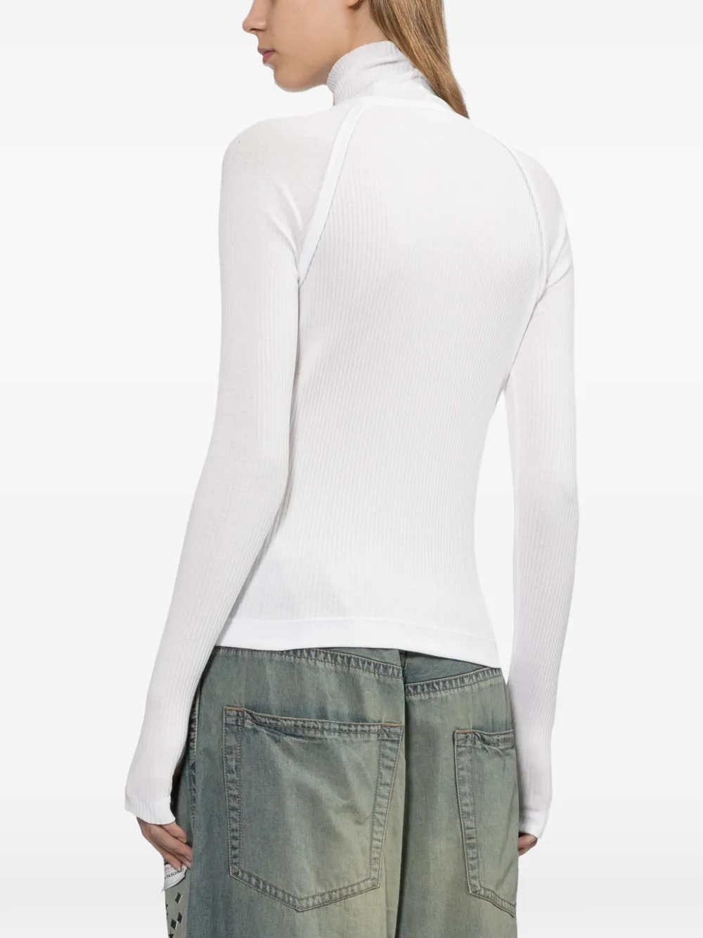 Helmut Lang shrug turtleneck top Wit