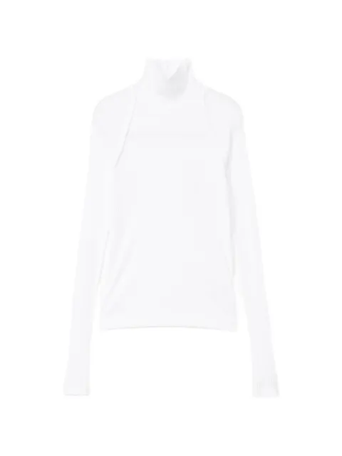 Helmut Lang top shrug con cuello alto