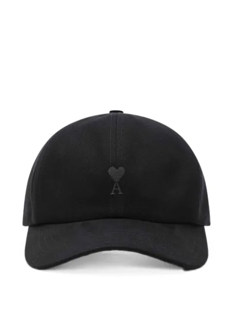 AMI Paris black cotton cap with Ami de Coeur