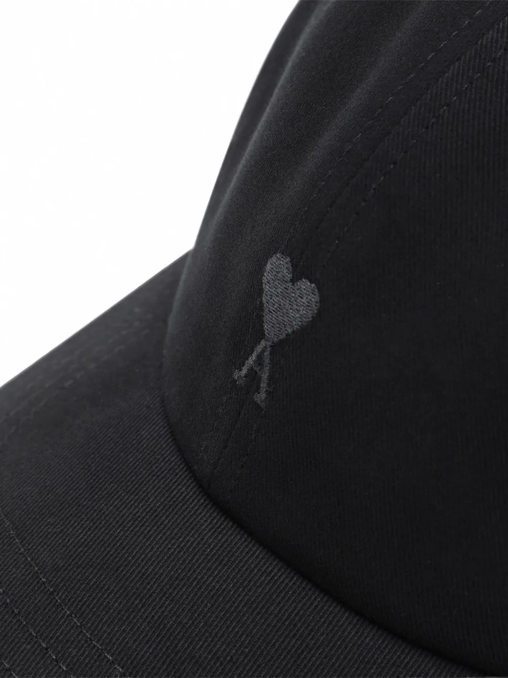 AMI Paris black cotton cap with Ami de Coeur Zwart
