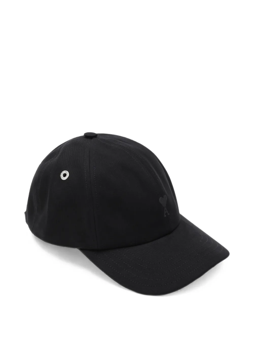 AMI Paris black cotton cap with Ami de Coeur Zwart