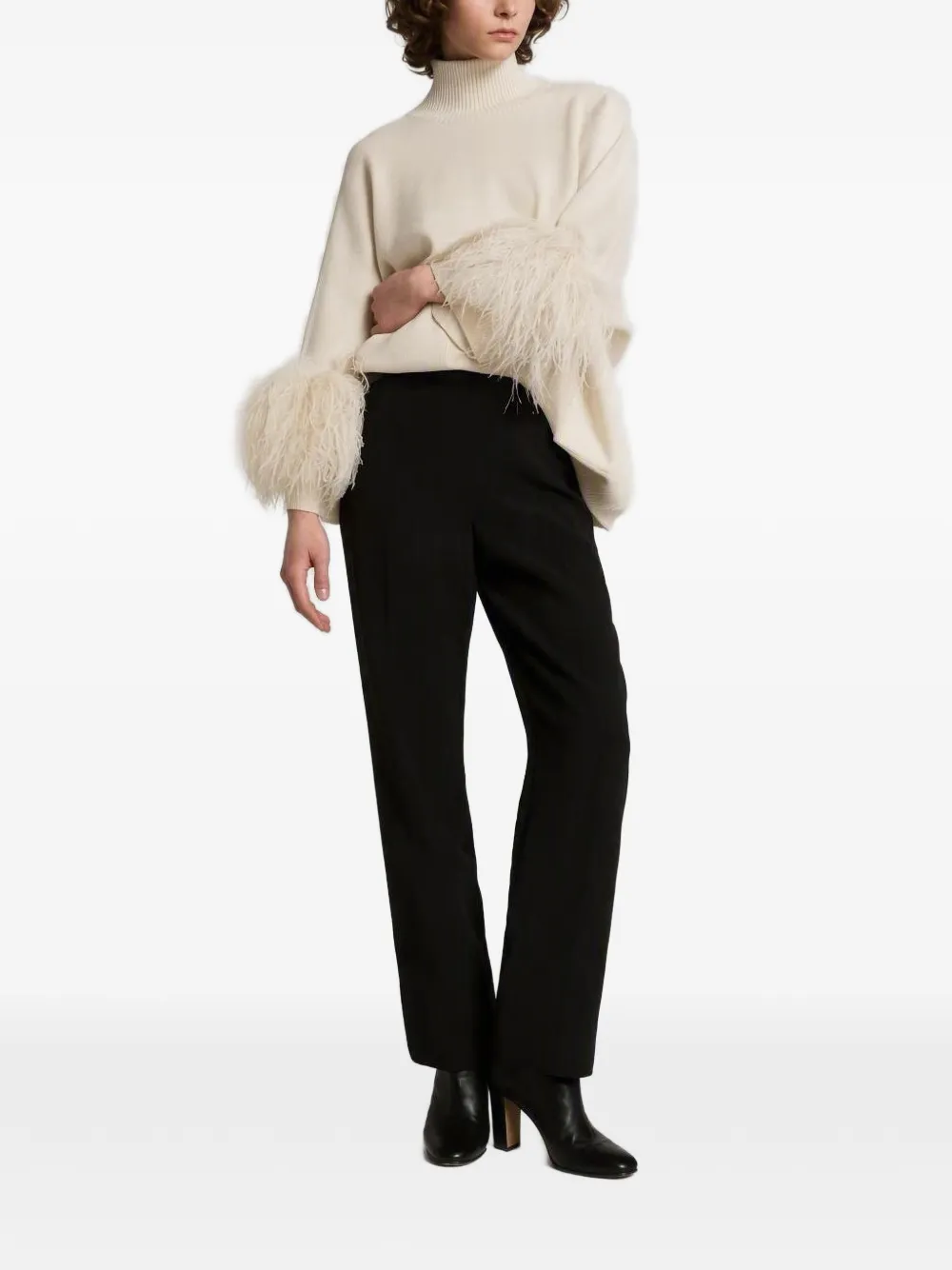 Alberta Ferretti Coltrui met verenafwerking Beige