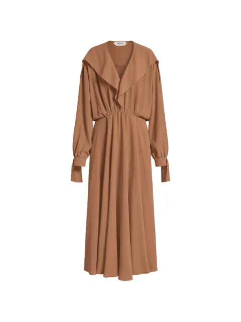 Alberta Ferretti cape-collar gathered maxi dress