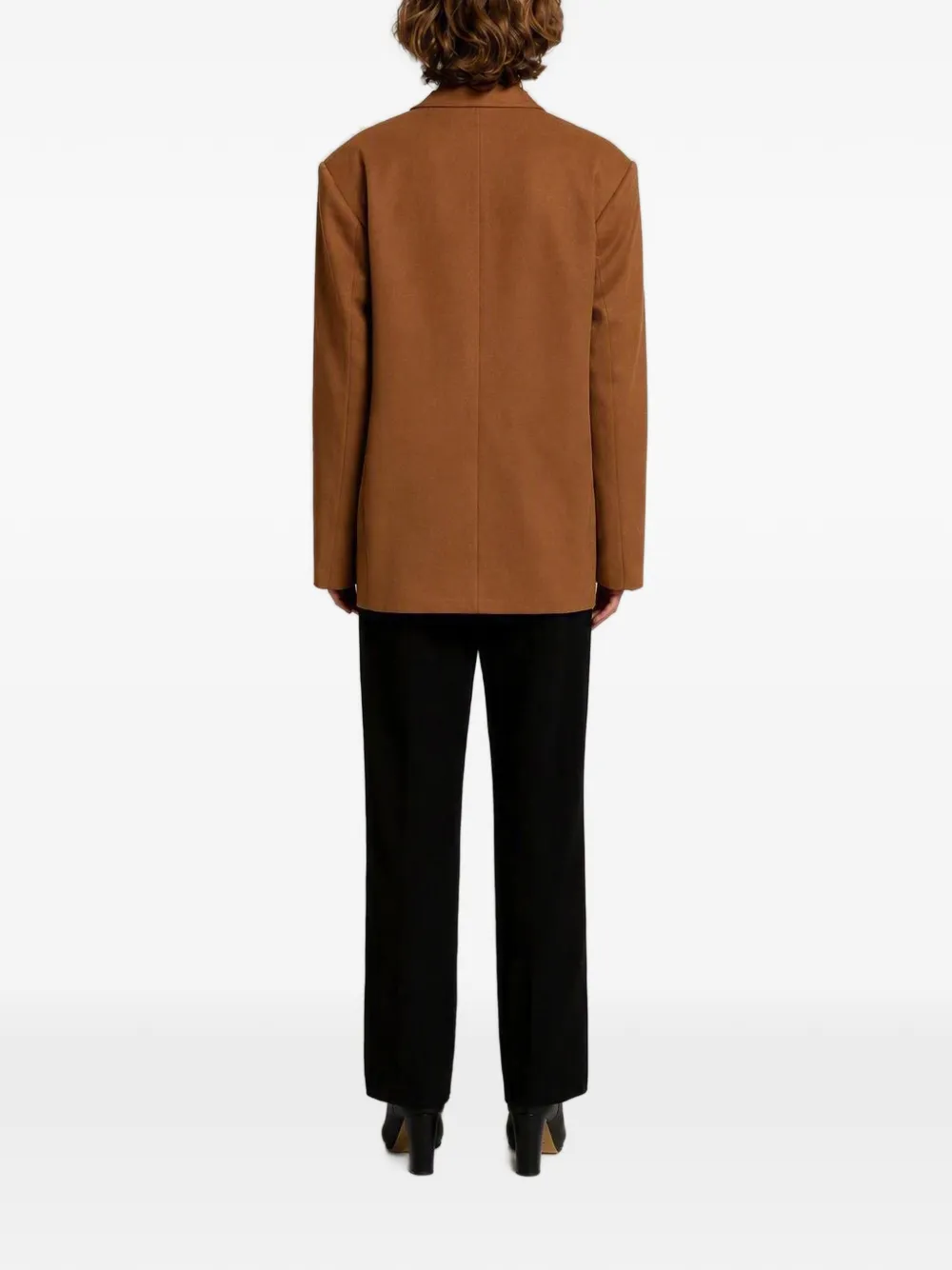 Alberta Ferretti Blazer met sjaaldetail en dubbele rij knopen Bruin