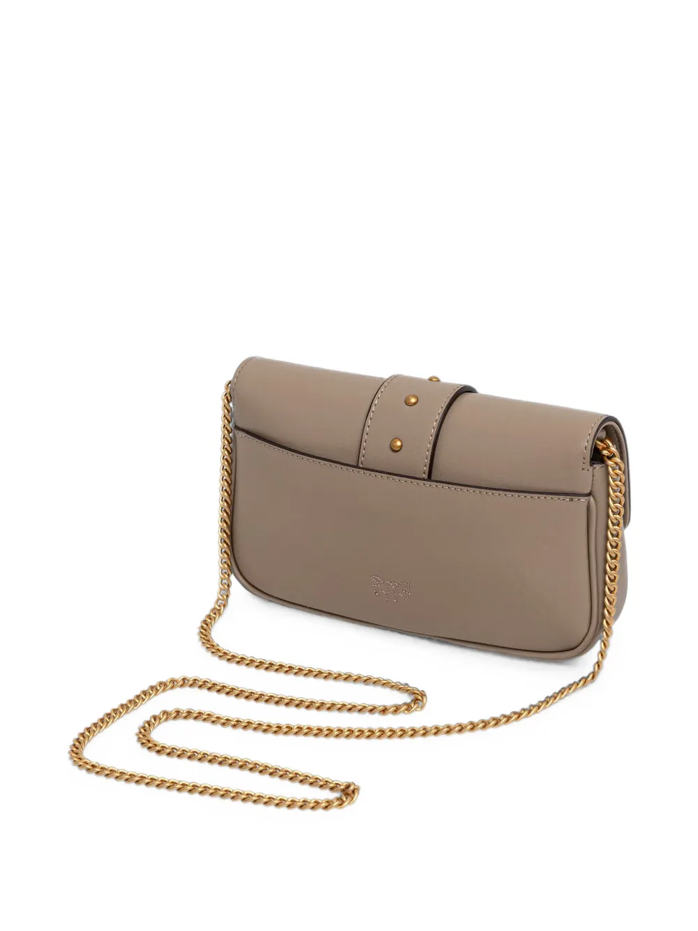 PINKO Love Birds leren schoudertas Beige