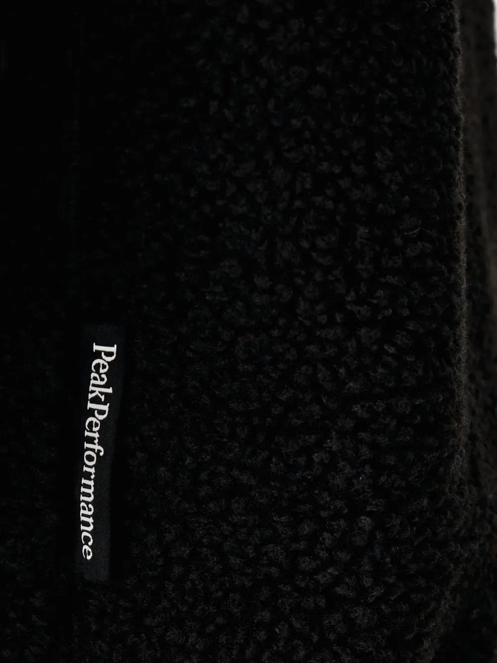 Peak Performance Trui met fleece textuur en rits Zwart