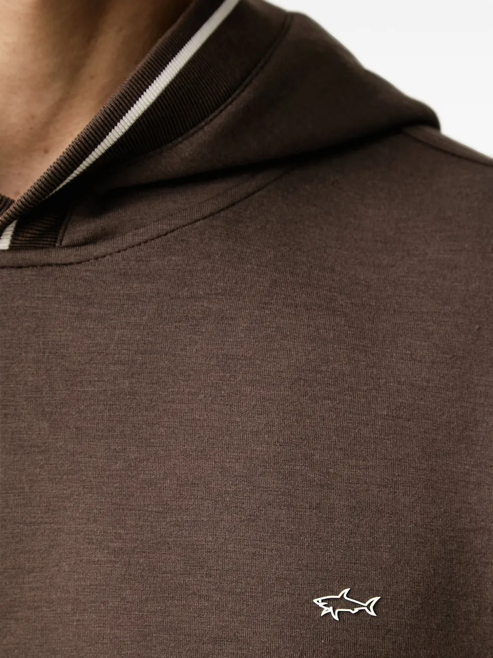 Paul & Shark Hoodie met geborduurd logo en contrasterende afwerking Bruin