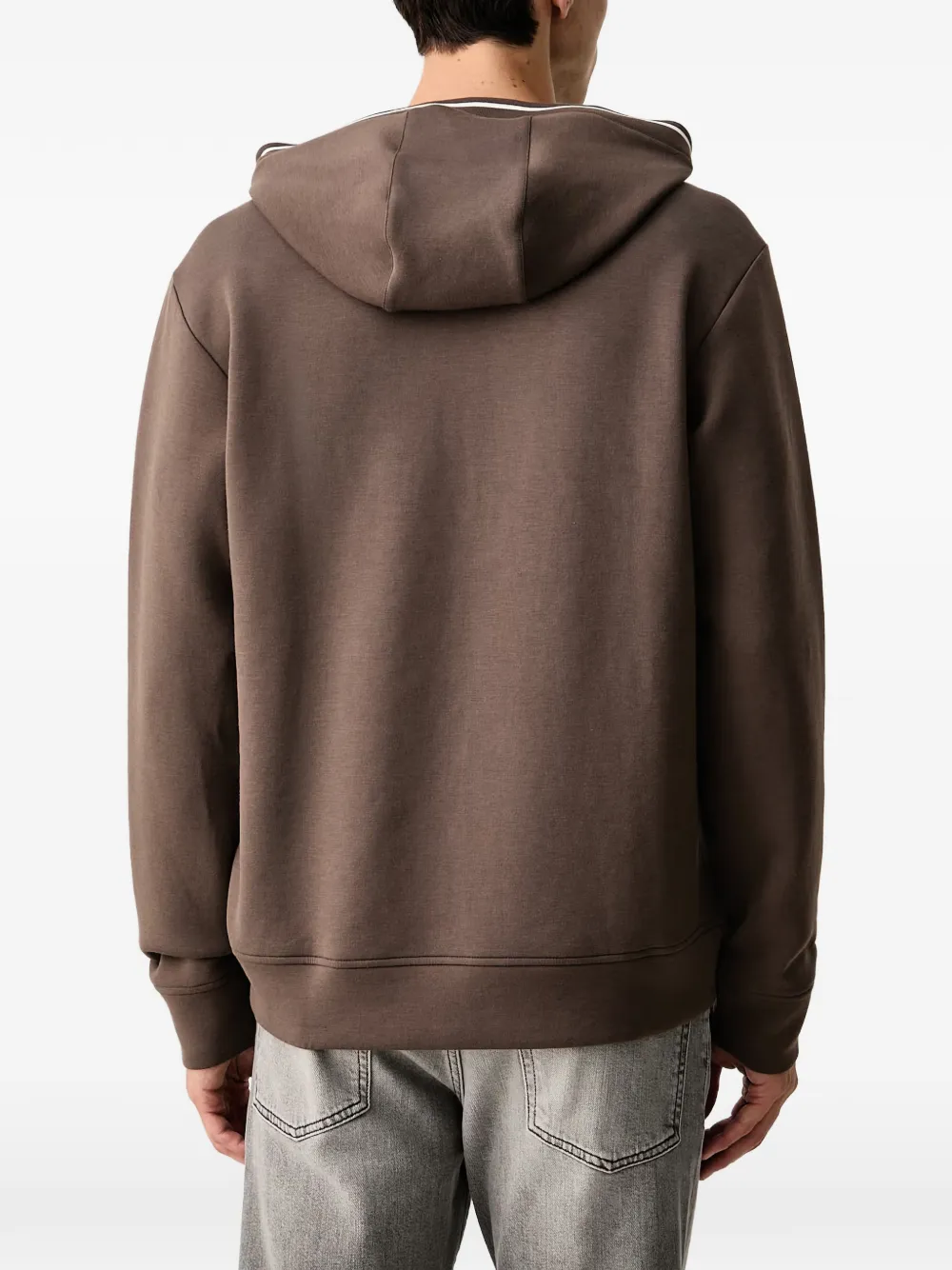 Paul & Shark Hoodie met geborduurd logo en contrasterende afwerking Bruin