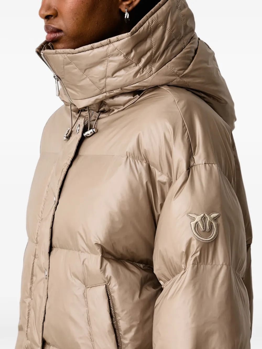 PINKO Technisch canvas jack met capuchon Beige