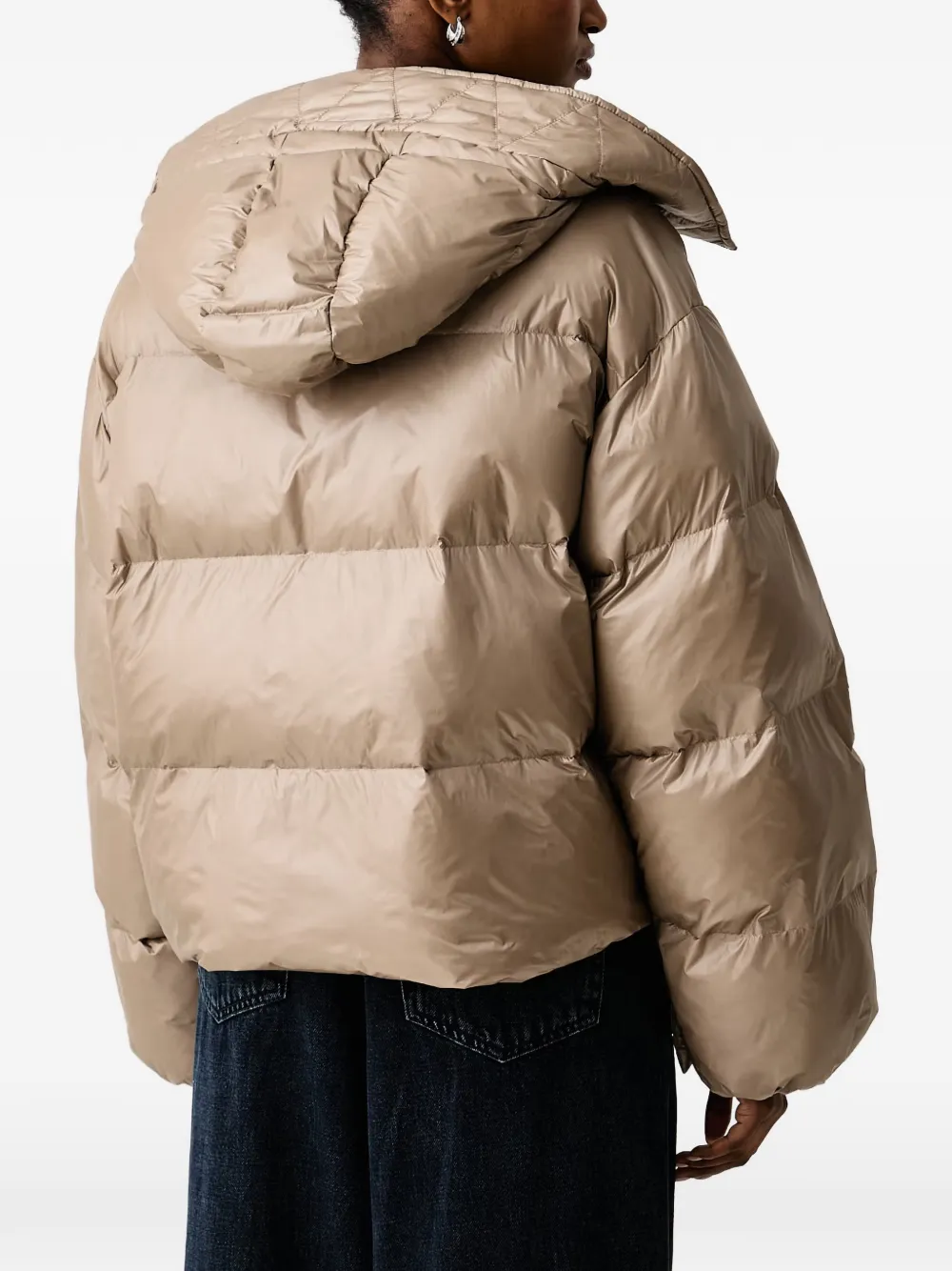 PINKO Technisch canvas jack met capuchon Beige