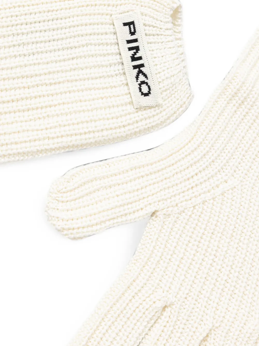 PINKO Lange handschoenen met logo Beige