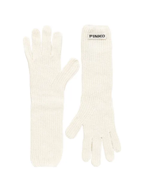 PINKO guantes largos con letras del logo