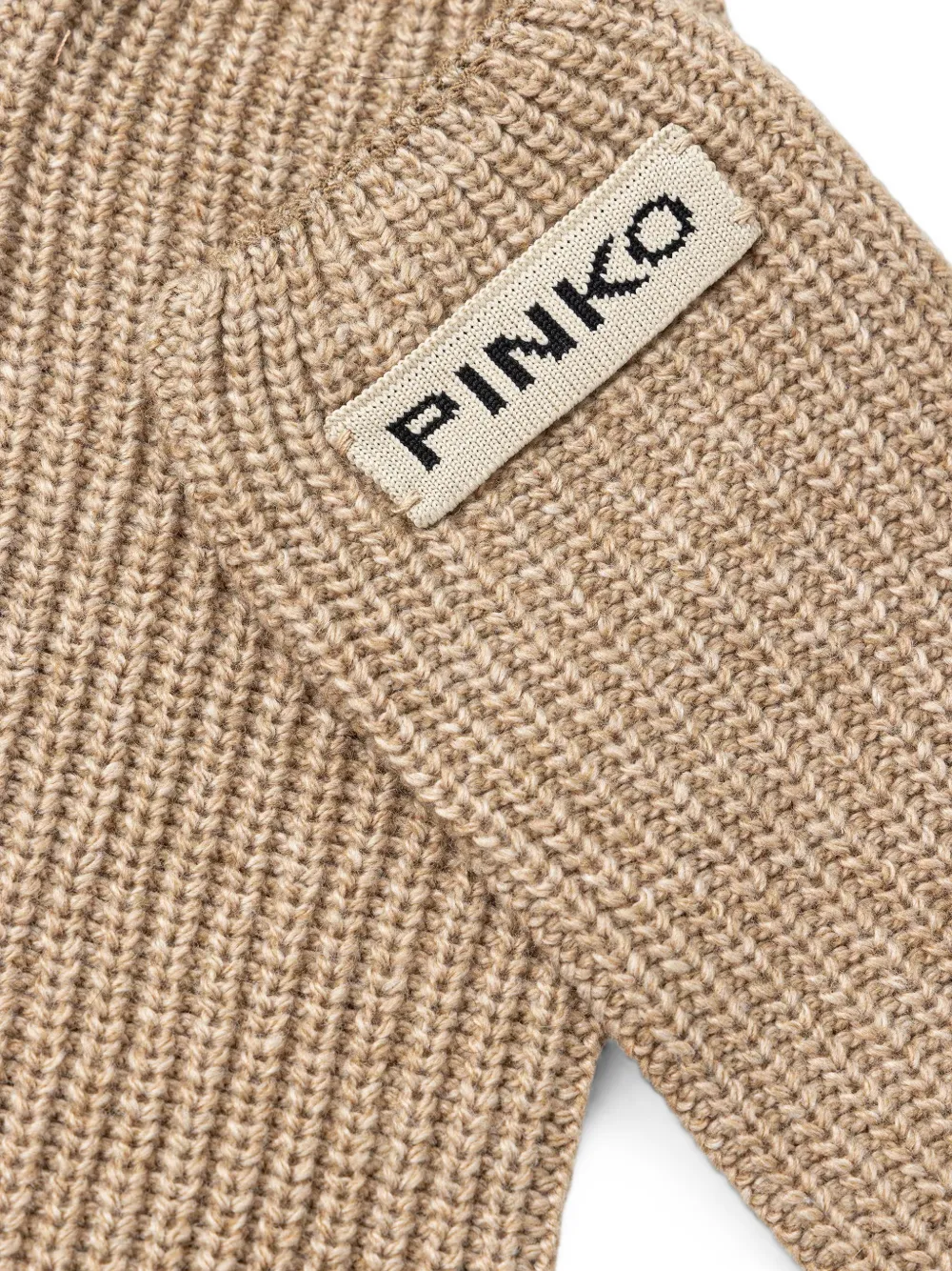 PINKO Lange handschoenen met logo Beige