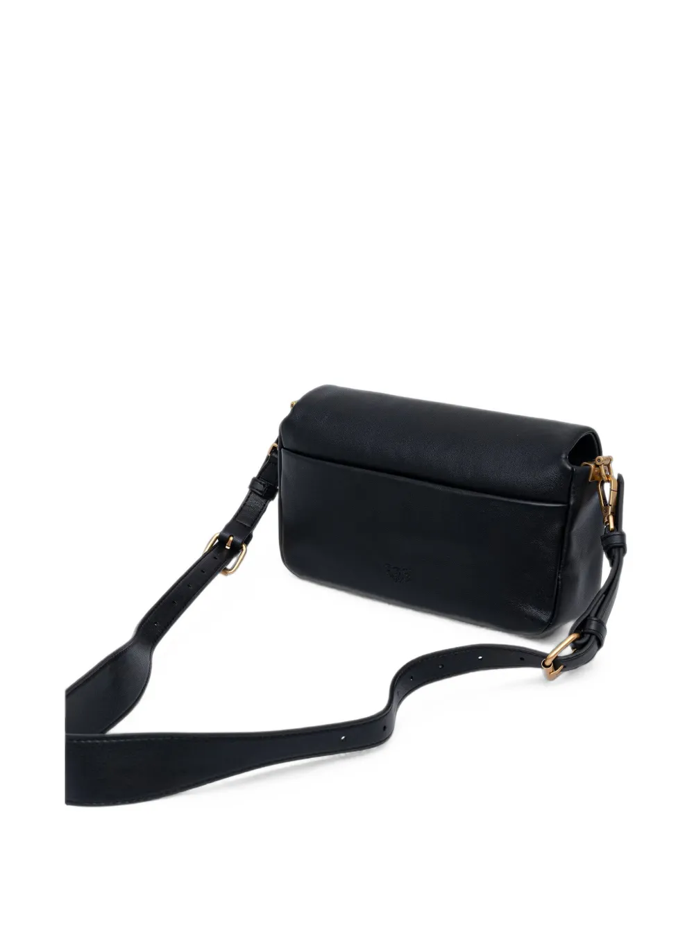 PINKO Love Birds leren schoudertas Zwart