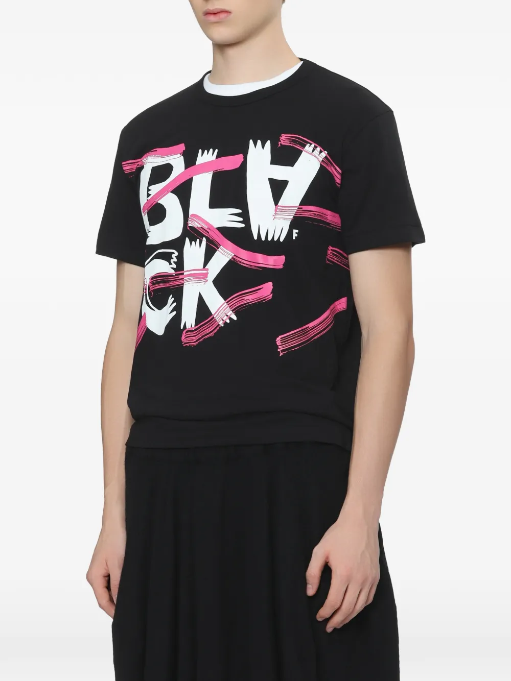Black Comme Des Garçons T-shirt met print Zwart