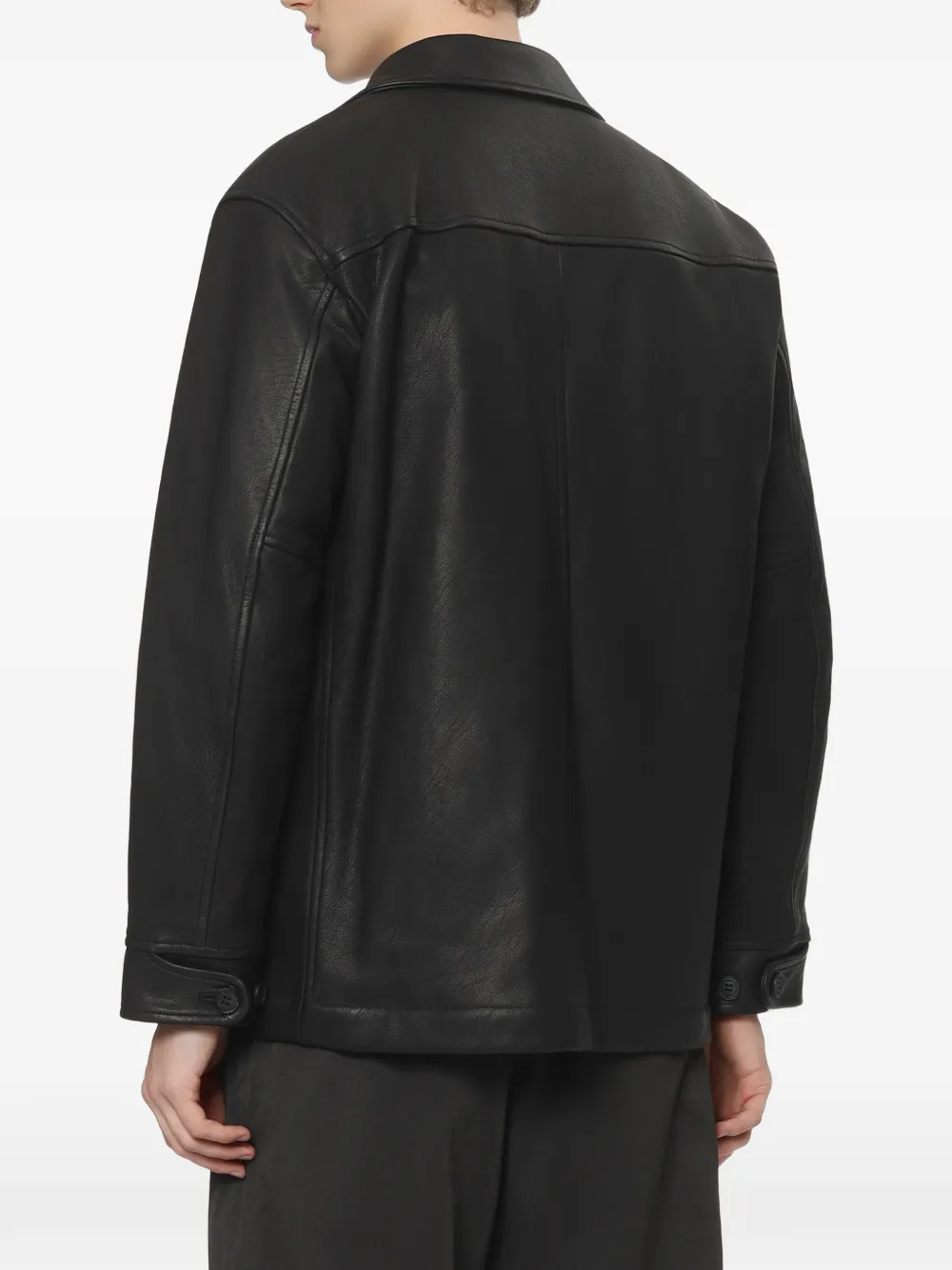 Comme des Garçons Homme Leren jack Zwart