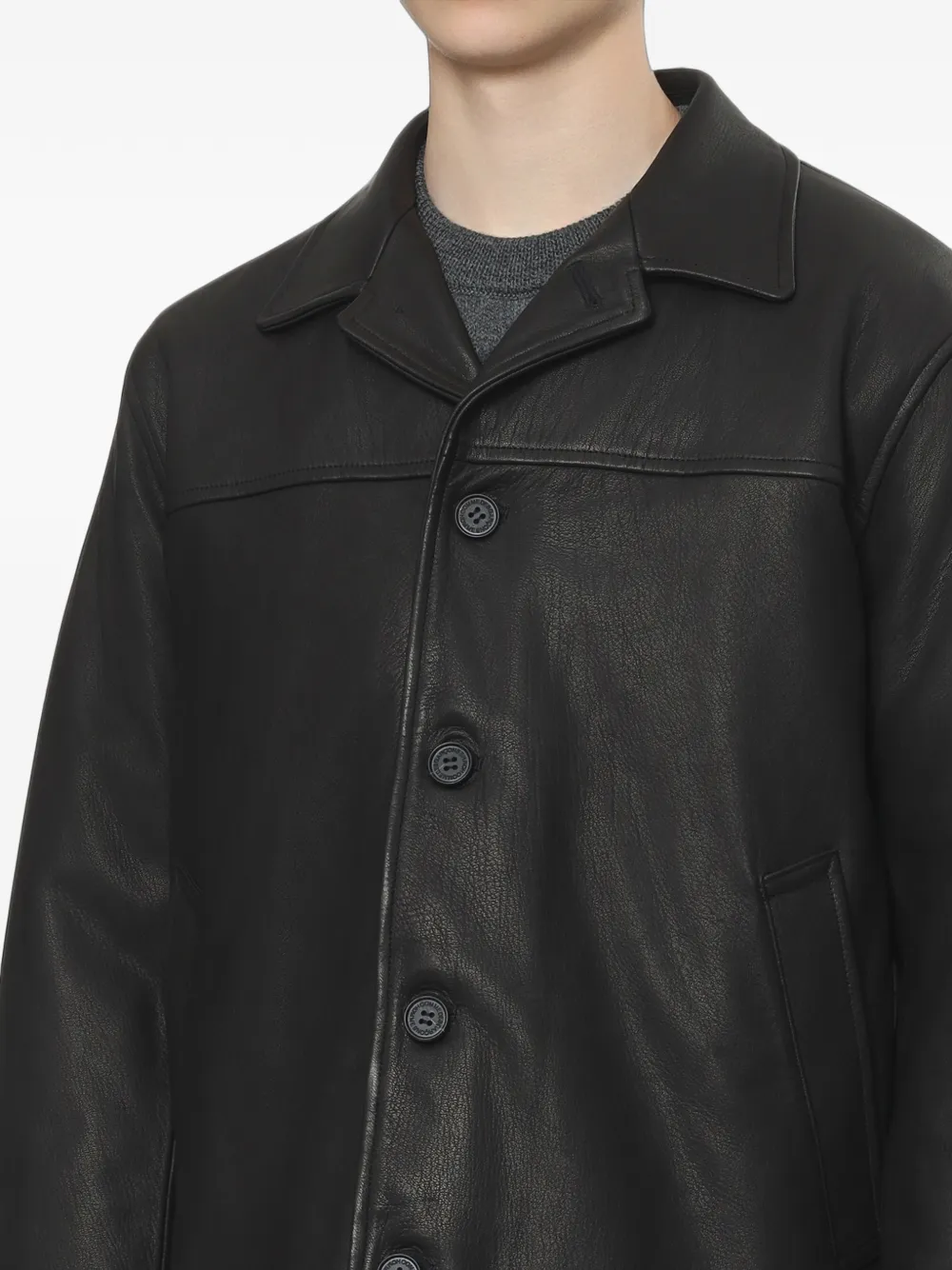 Comme des Garçons Homme Leren jack Zwart