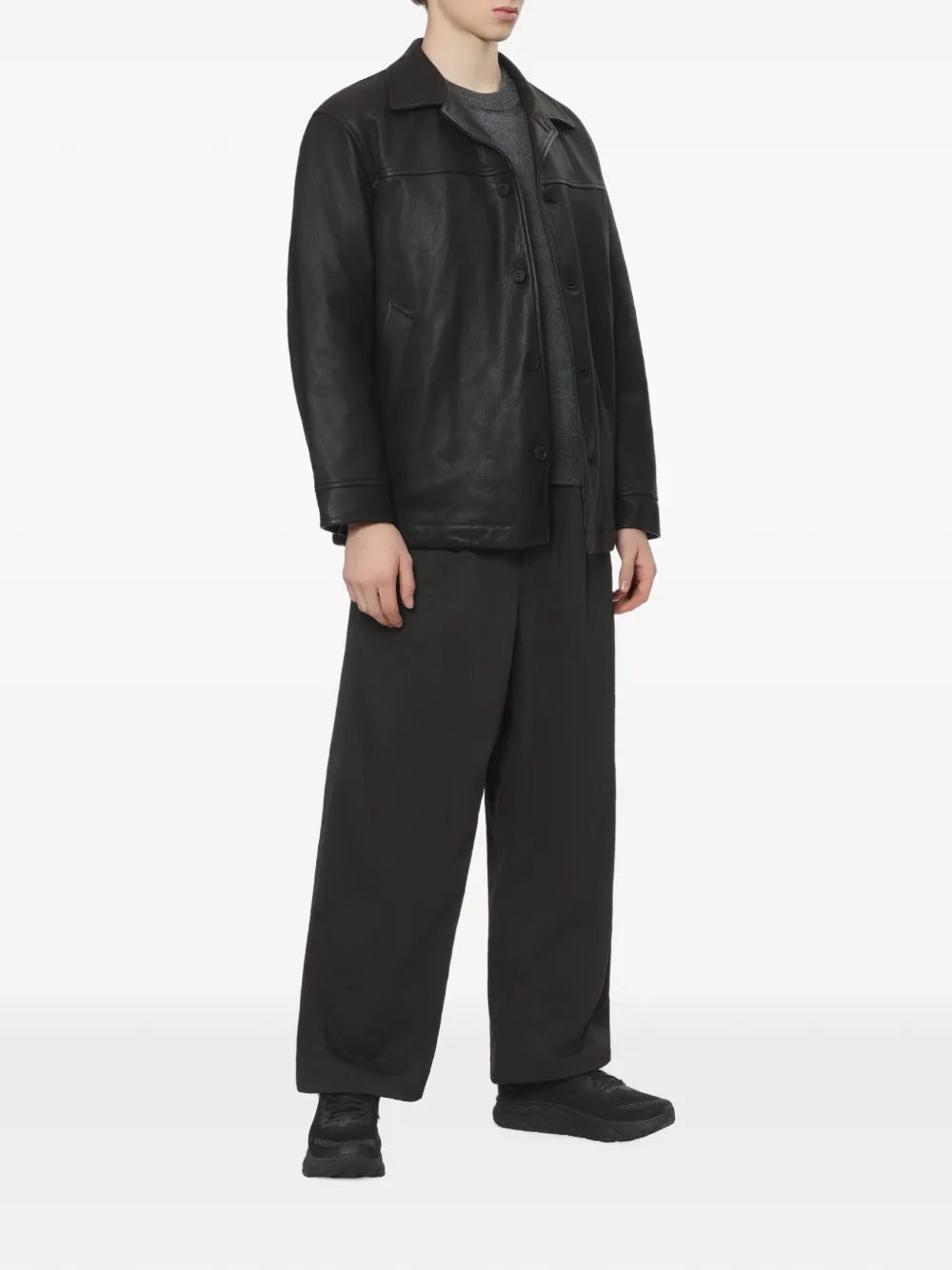 Comme des Garçons Homme Leren jack Zwart