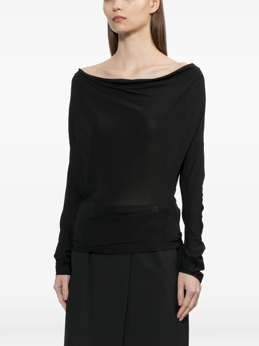 Helmut Lang Top met ruches Zwart