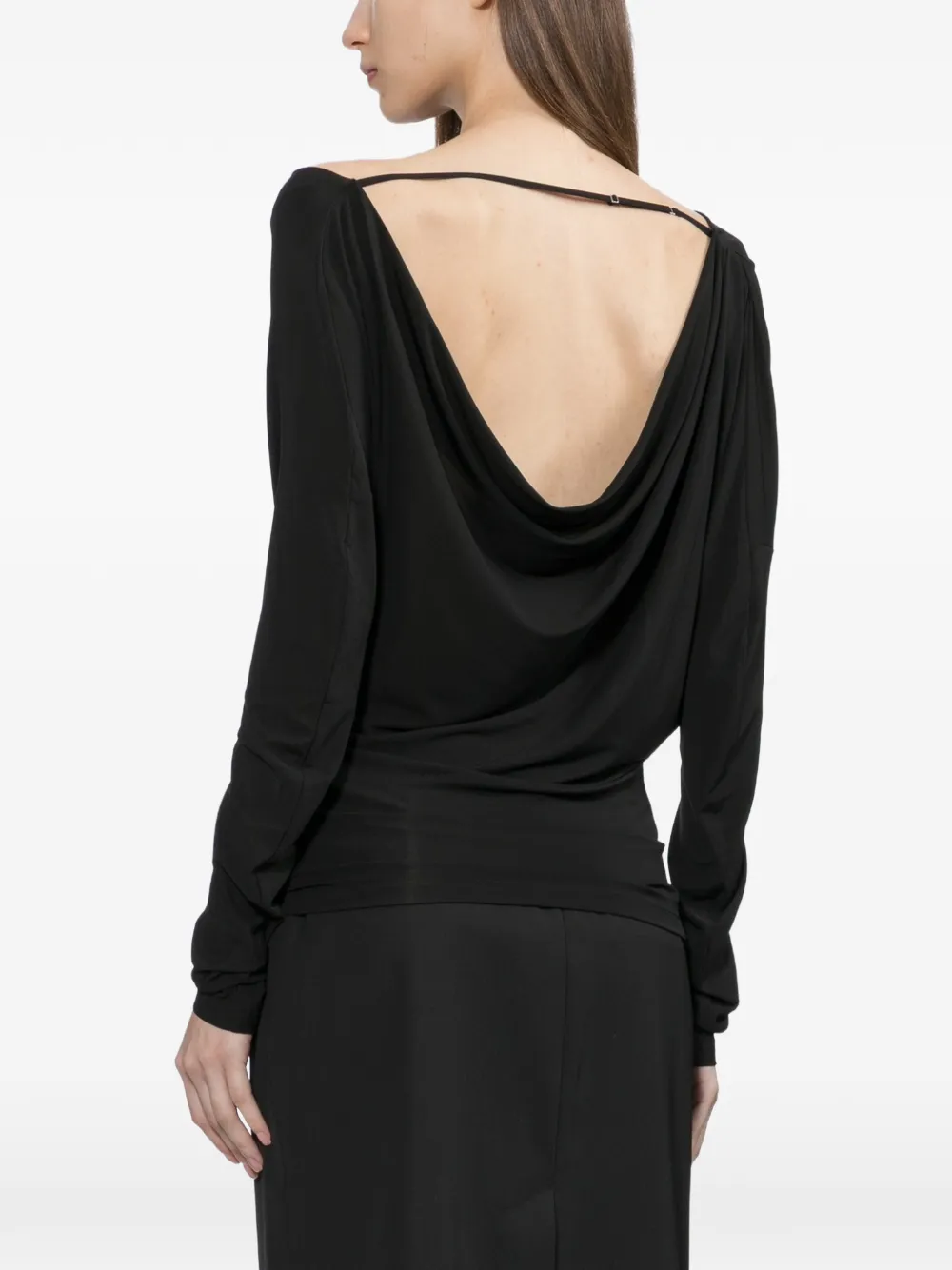 Helmut Lang Top met ruches Zwart