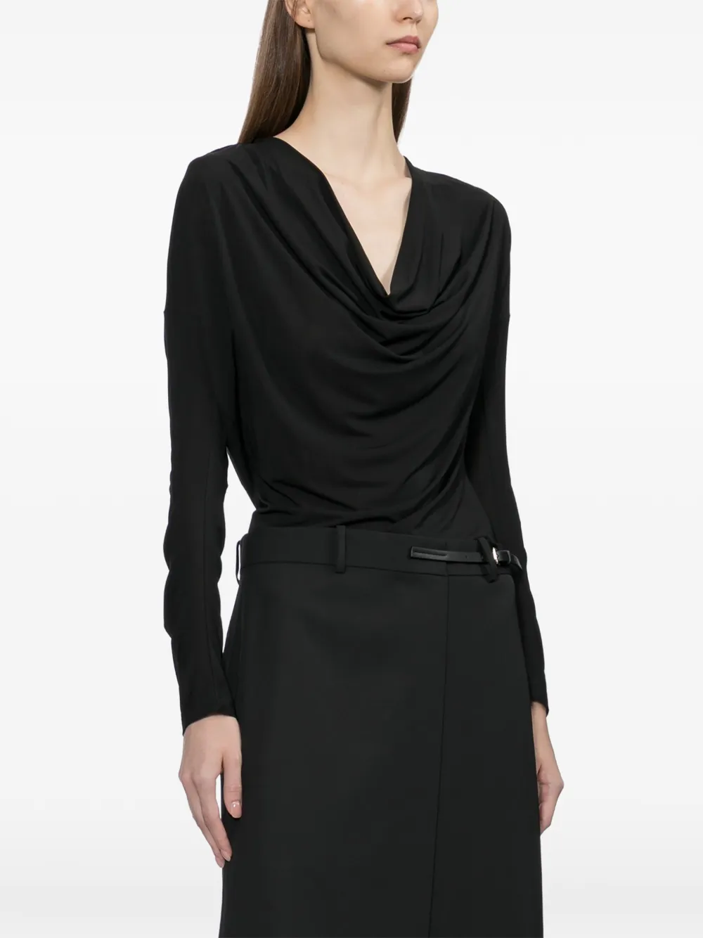 Helmut Lang Top met ruches Zwart