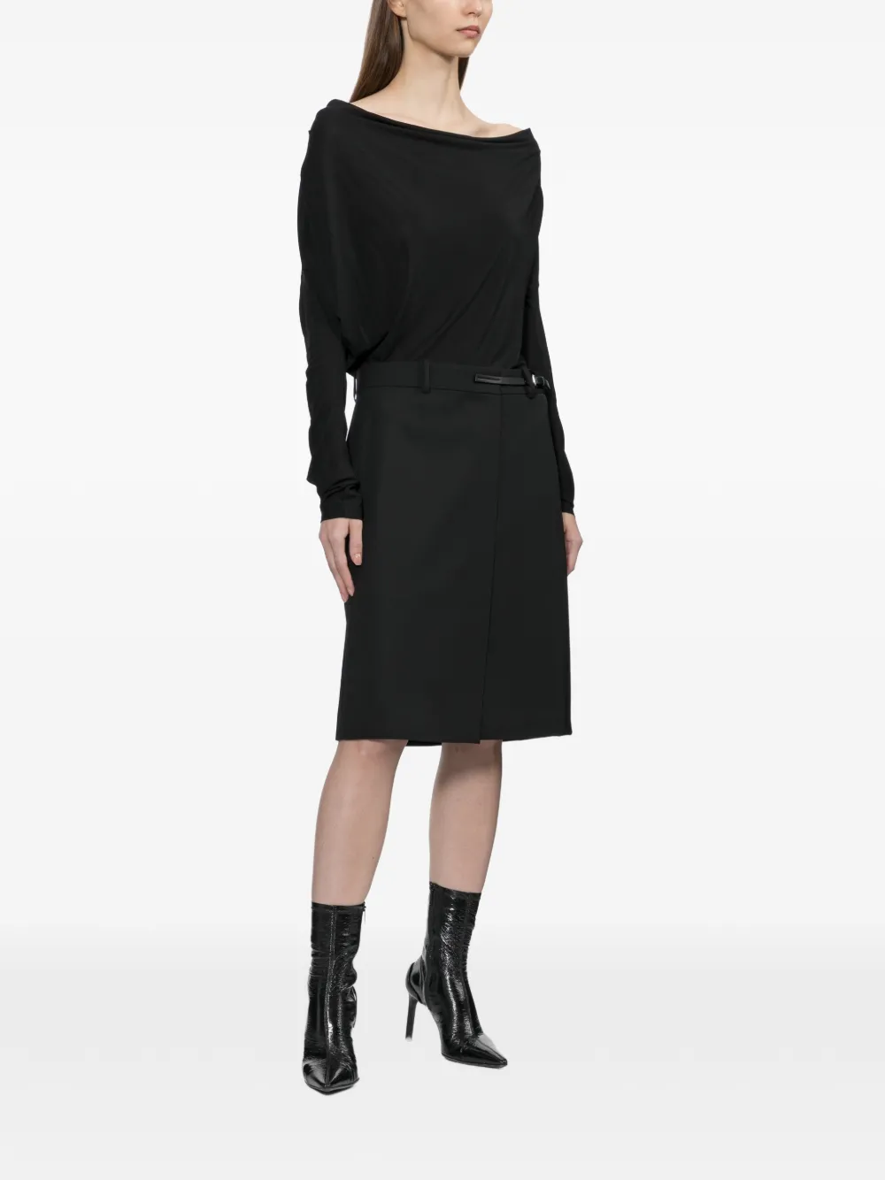 Helmut Lang Top met ruches Zwart