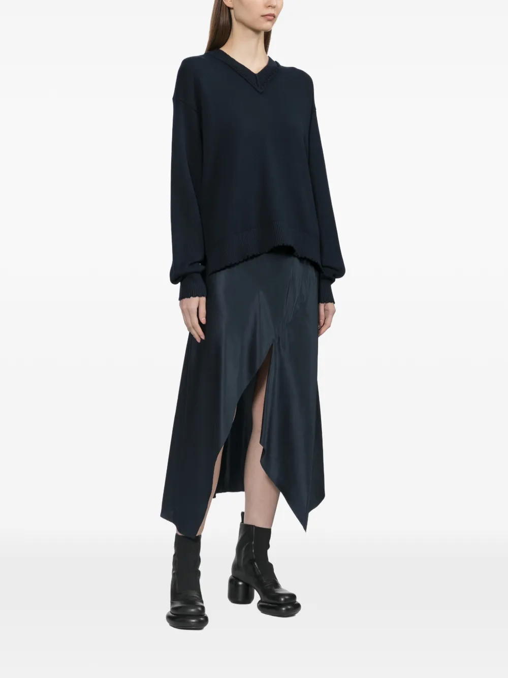 Helmut Lang Asymmetrische rok Blauw