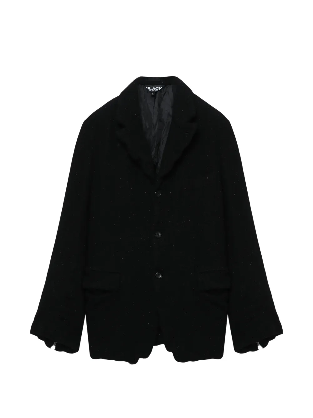 Black Comme Des Garçons zip-detail wool jacket - Nero