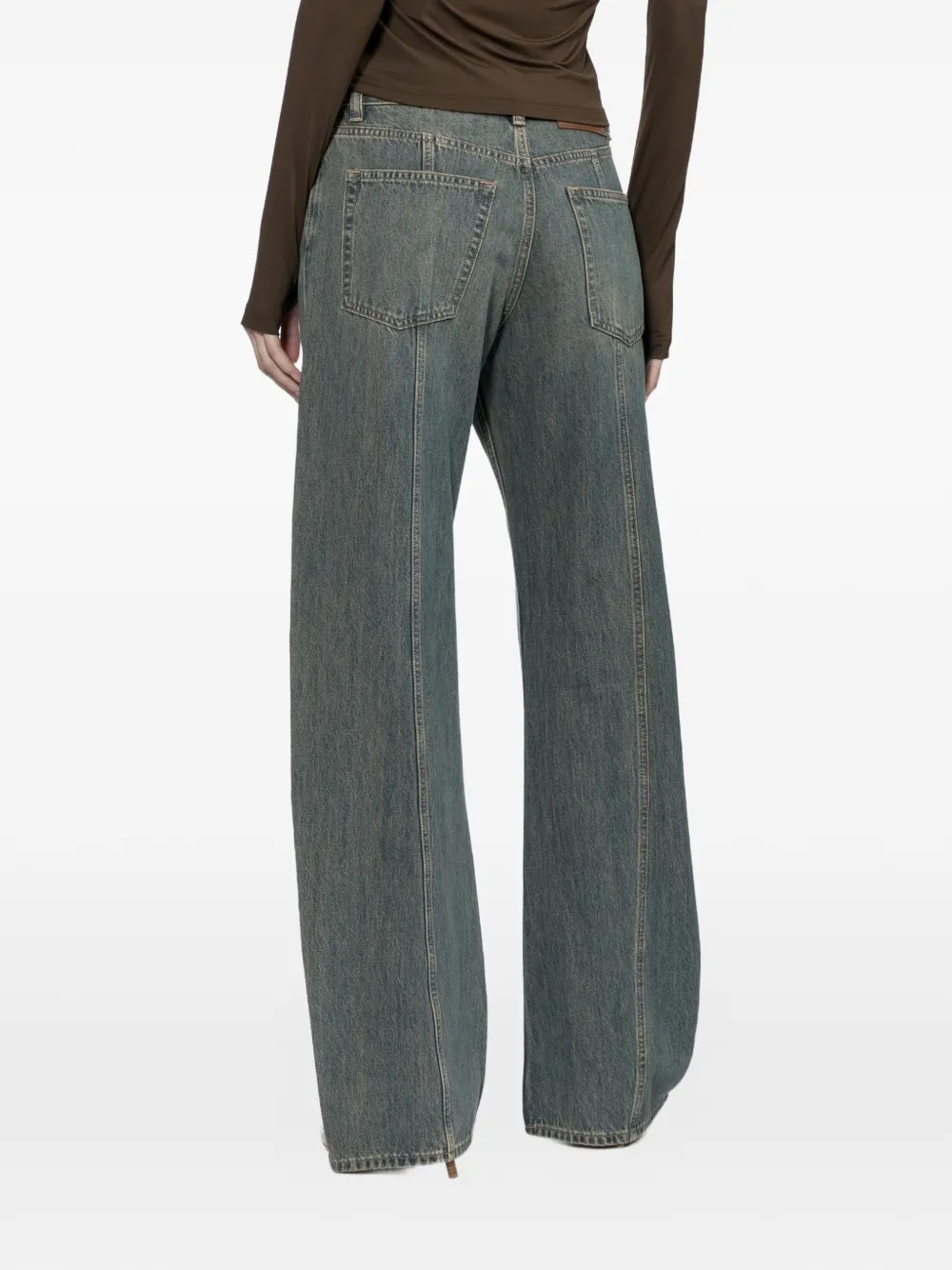 Helmut Lang Jeans met verwassen effect en vlakken Blauw