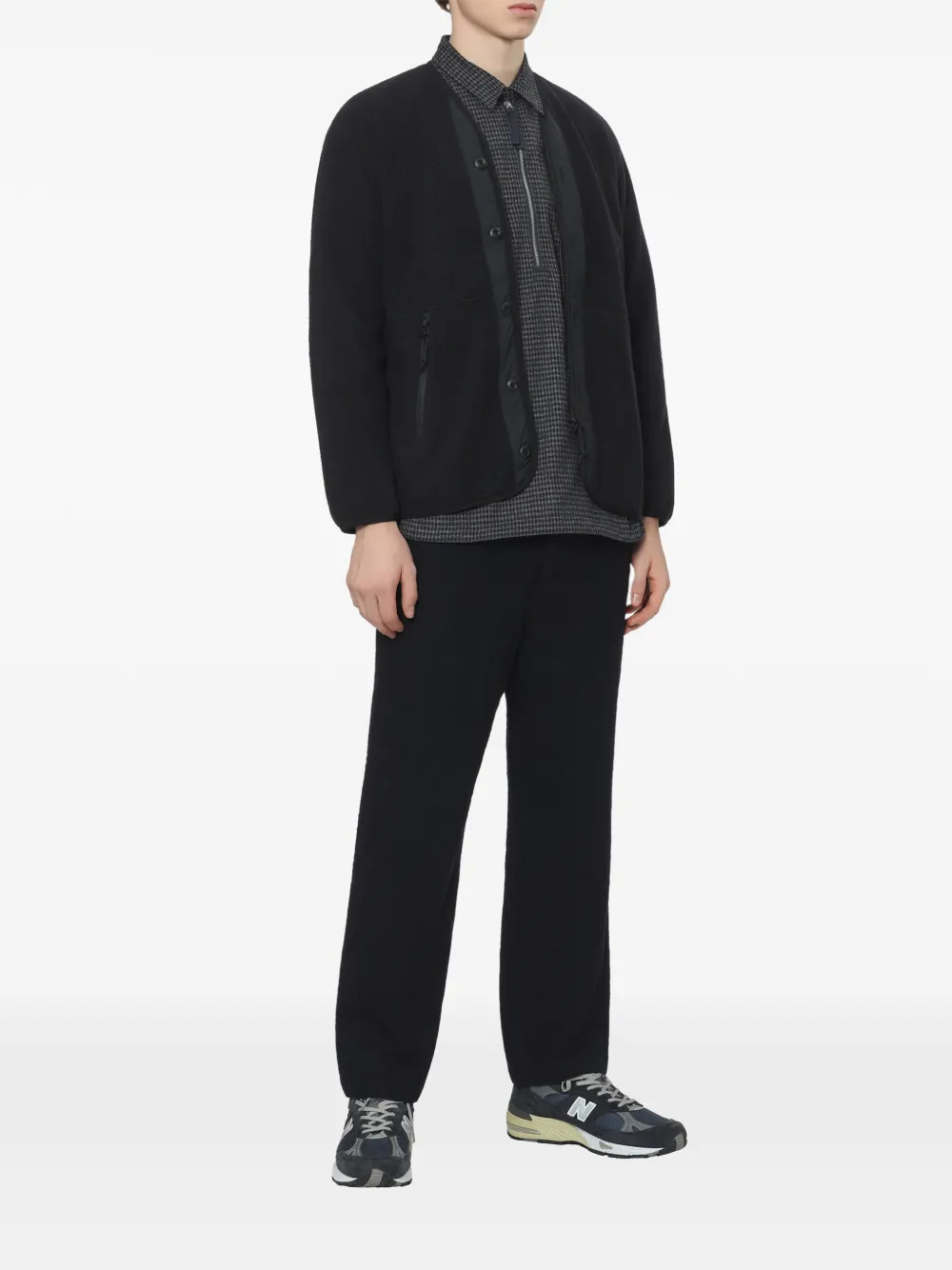 Comme des Garçons Homme Vest met contrasterende afwerking en fleecetextuur Zwart