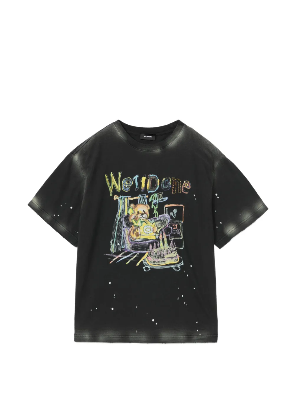 We11done T-shirt met grafische print Grijs