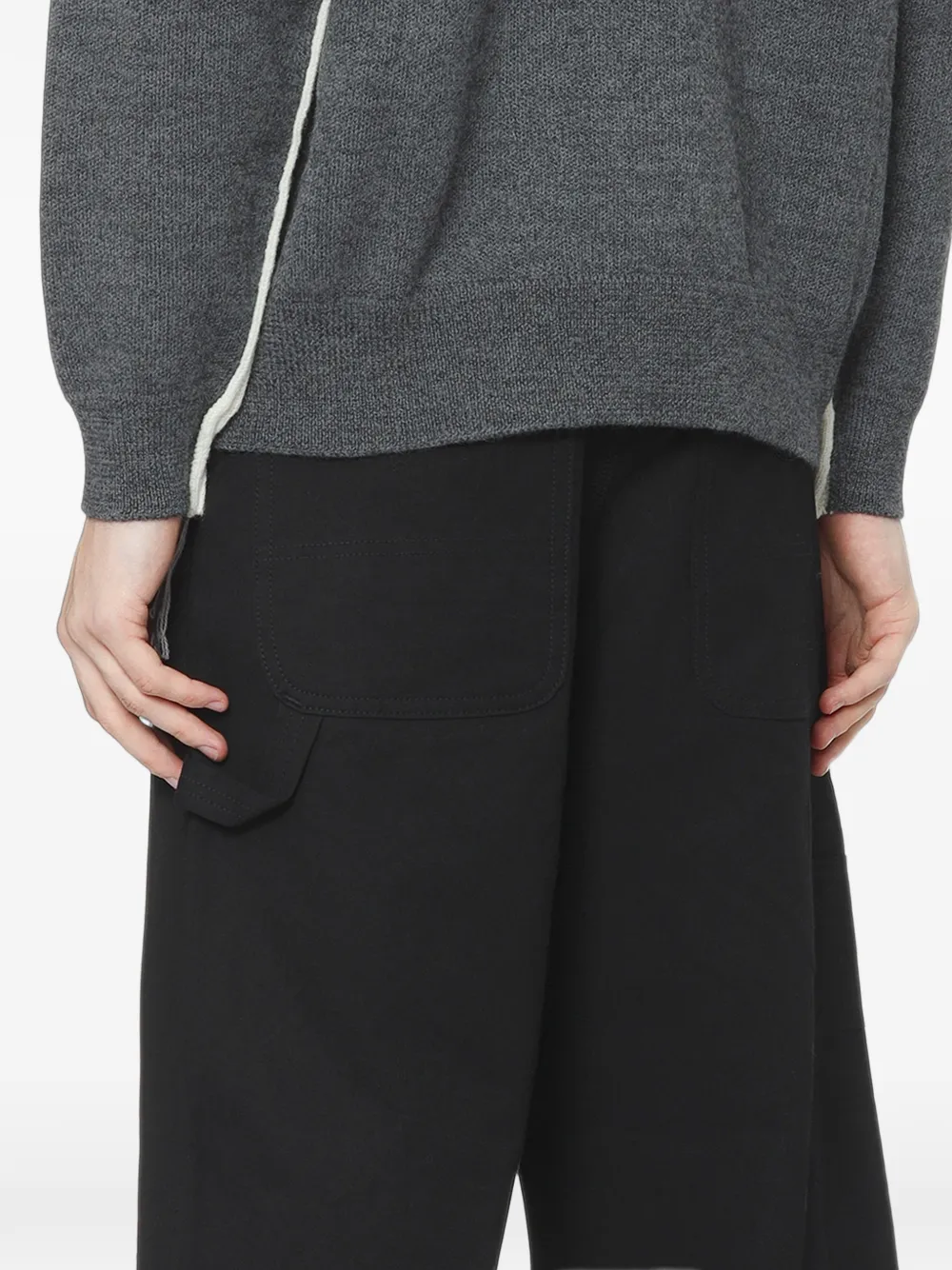 Comme des Garçons Homme Straight cargobroek met riemlussen Zwart