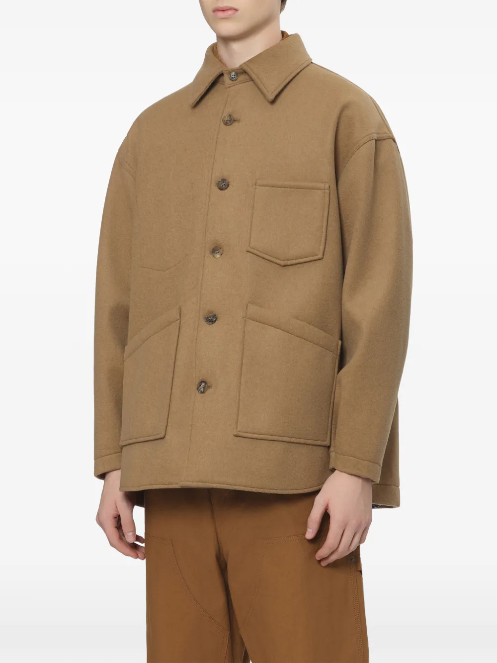 Comme des Garçons Homme Jack met opgestikte zak Beige