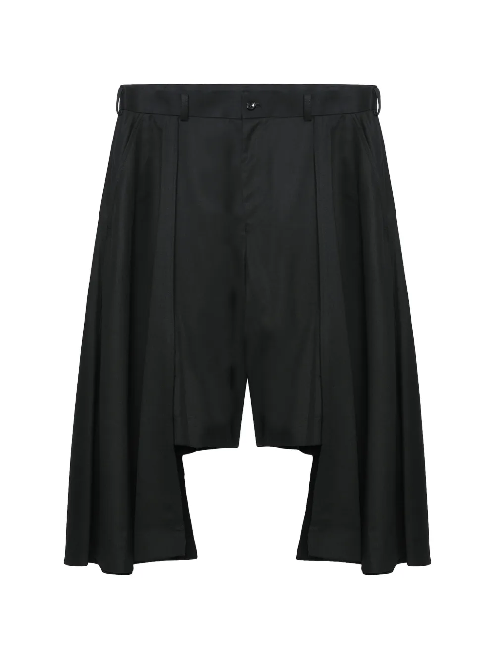 Black Comme Des Garçons asymmetric layered shorts - Nero