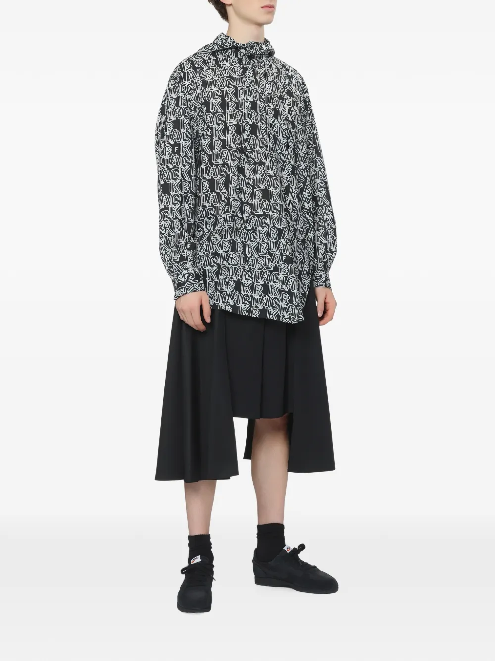 Black Comme Des Garçons Asymmetrische gelaagde shorts Zwart