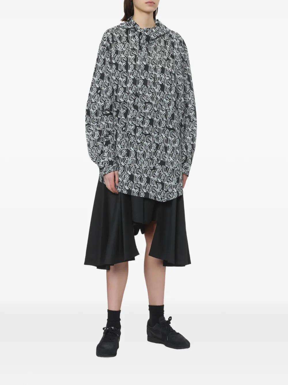 Black Comme Des Garçons Asymmetrische gelaagde shorts Zwart