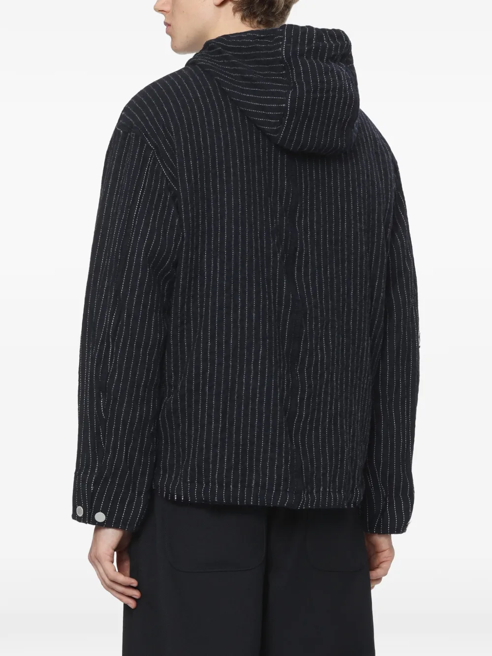 Comme des Garçons Homme Jack met krijtstreep en capuchon Zwart