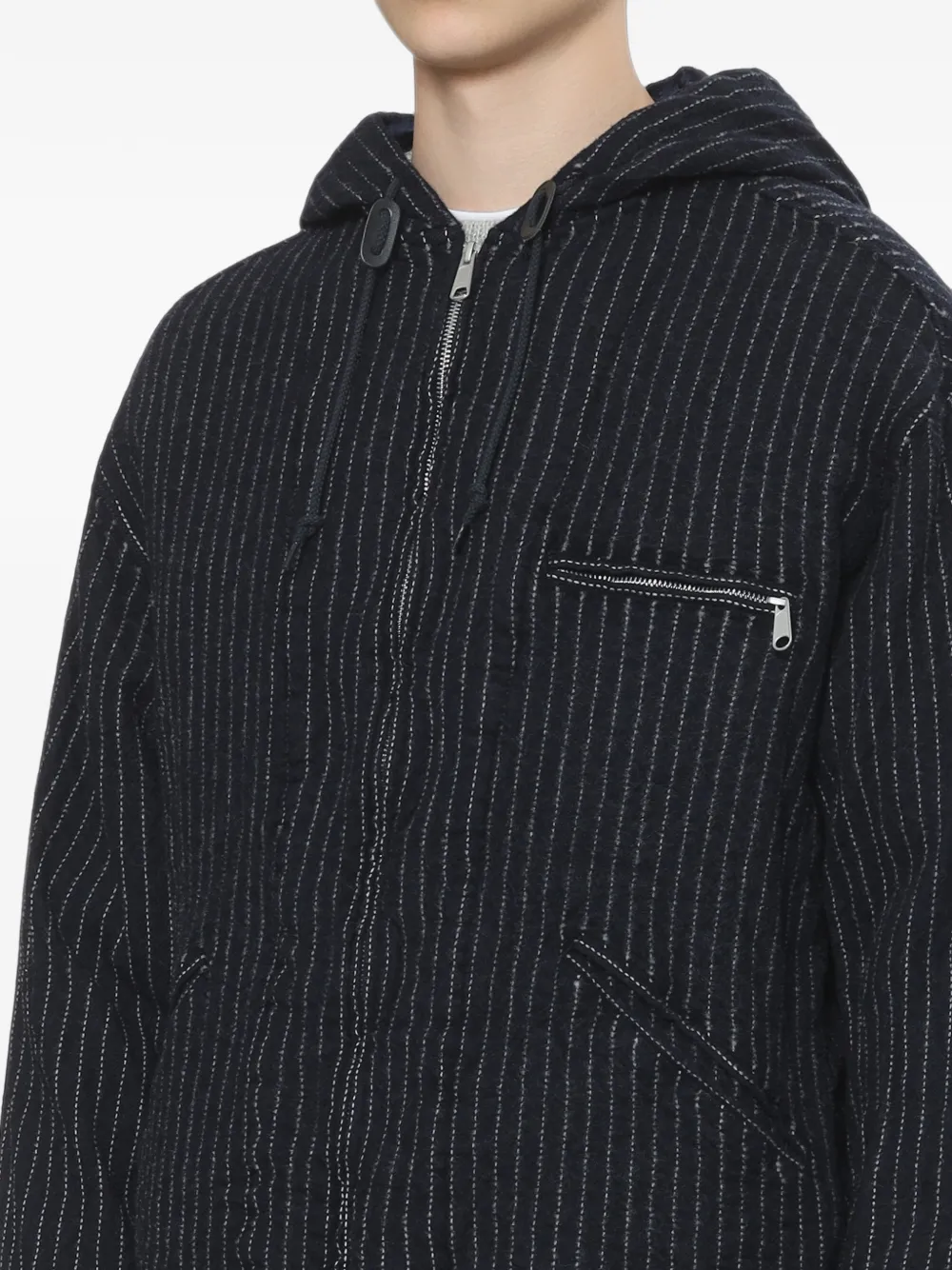 Comme des Garçons Homme Jack met krijtstreep en capuchon Zwart