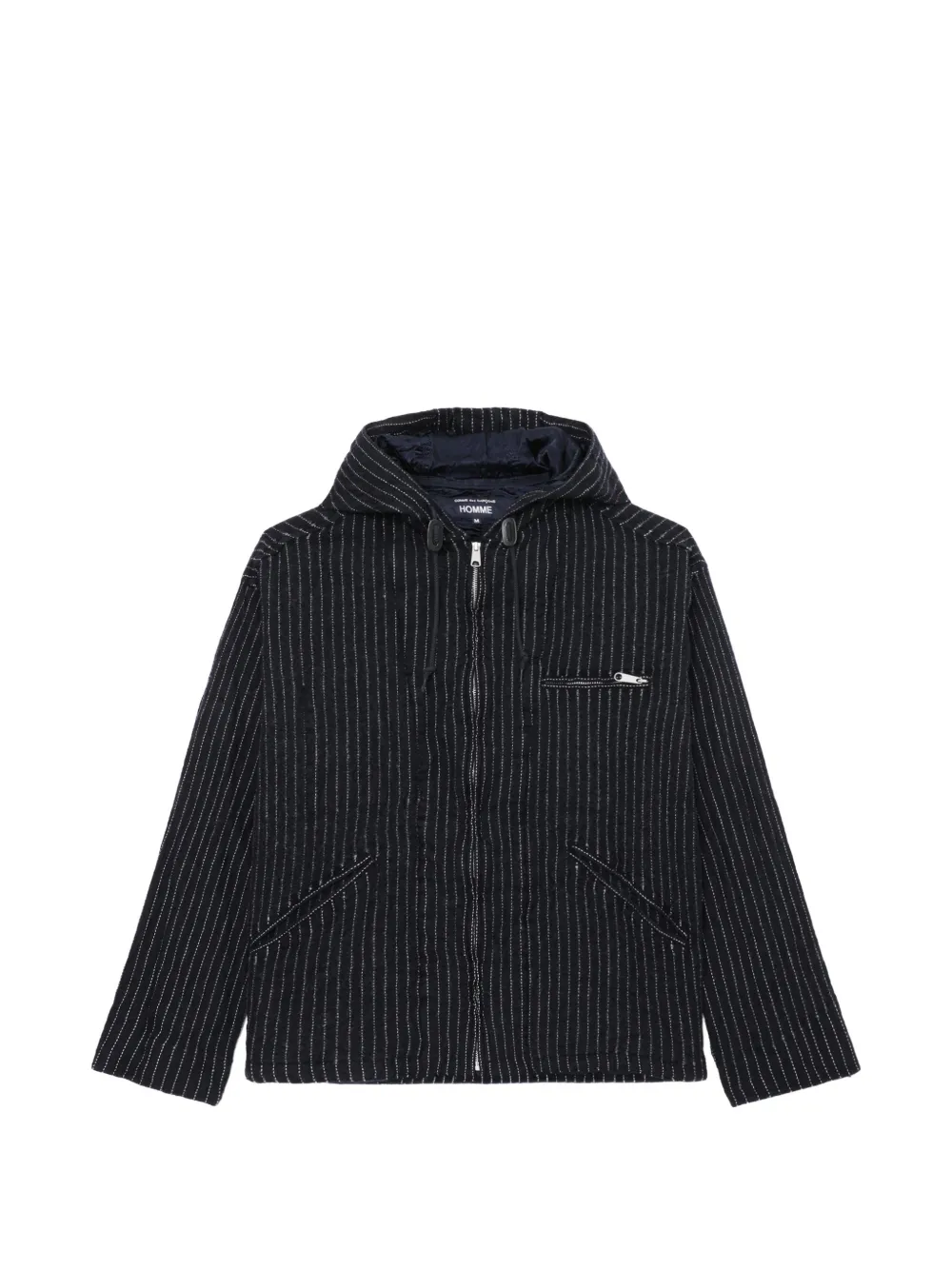 Comme des Garçons Homme Jack met krijtstreep en capuchon Zwart