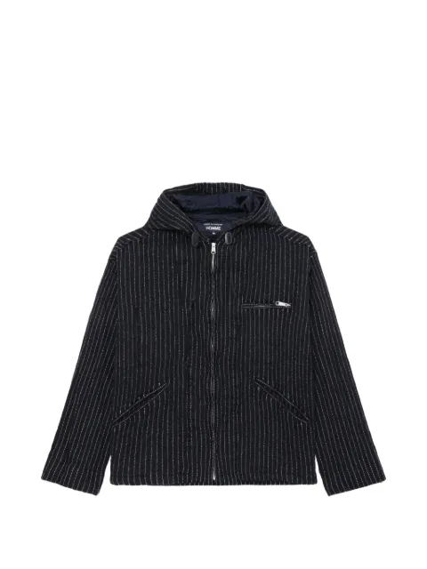Comme des Garçons Homme pinstripe-pattern hooded jacket
