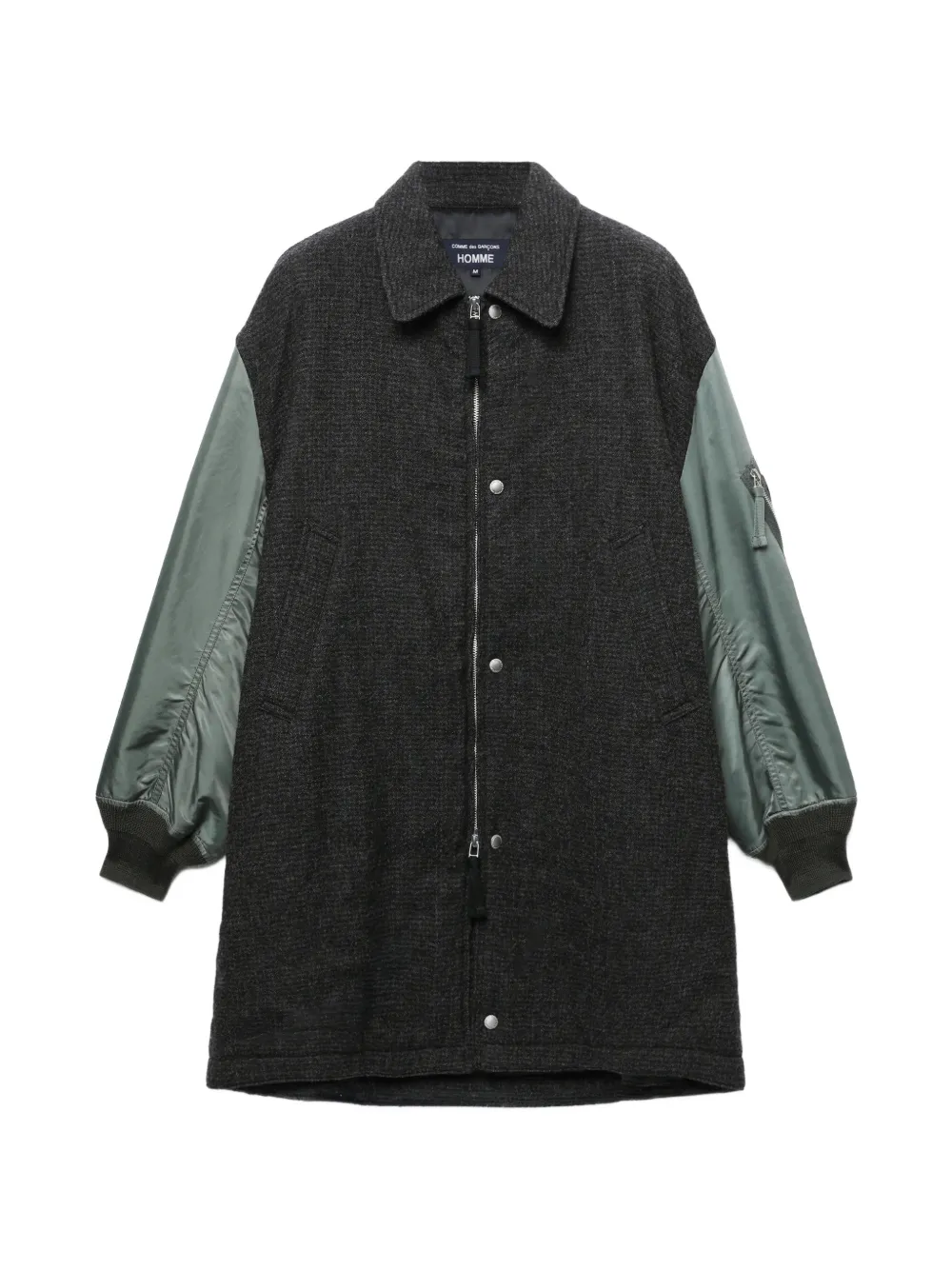 Comme des Garçons Homme panelled zip-up coat - Grau